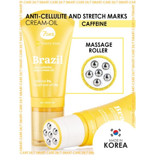7DAYS Krem for kropp 7DAYS BRAZIL Anti-cellulite body cream oil Caffeine 1%+ Brazil nut oil 2%, 130 ml