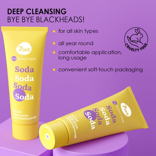 7DAYS Rens 7DAYS Facial deep pore cleanse & scrub SODA, 80 ml