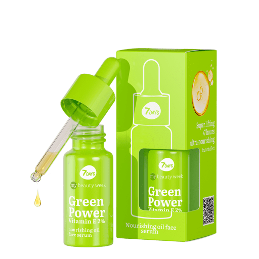 7DAYS Serum 7DAYS GREEN POWER VITAMIN E 2% Nourishing oil face serum, 20 ml