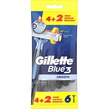 Gillette Blue3 Set of 6 Smooth Disposable Razor